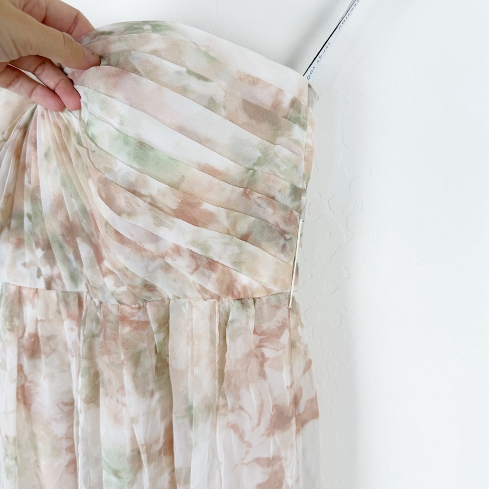 Jenny Yoo Collection Watercolor Nyla Floral Strapless Dress Maxi Bridesmaid - Picture 8 of 14